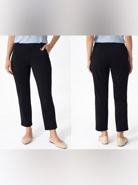 Rafaella Comfort Black Pull On Pants Women Size 4 Stretch Slim Work Career